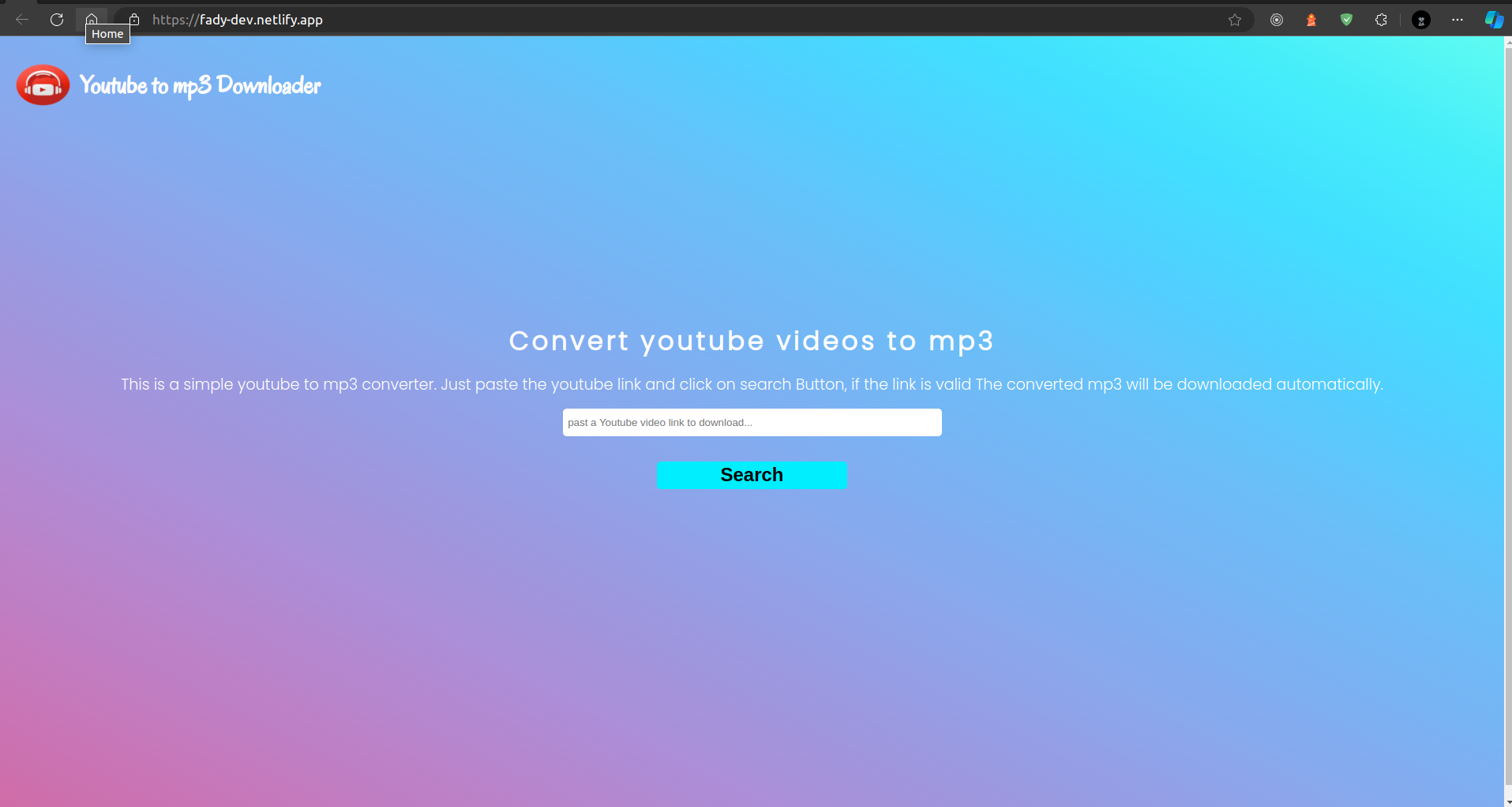 Personal Youtube to mp3 downloader